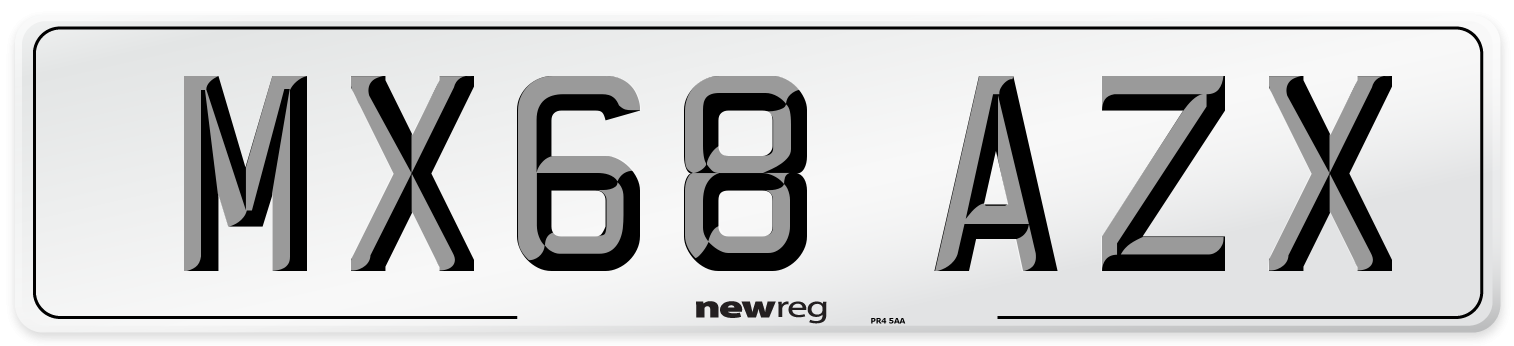 MX68 AZX Number Plate from New Reg